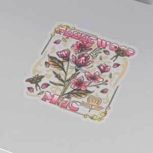Floral Fleetwood Mac sticker, Stevie Nicks, music, icons